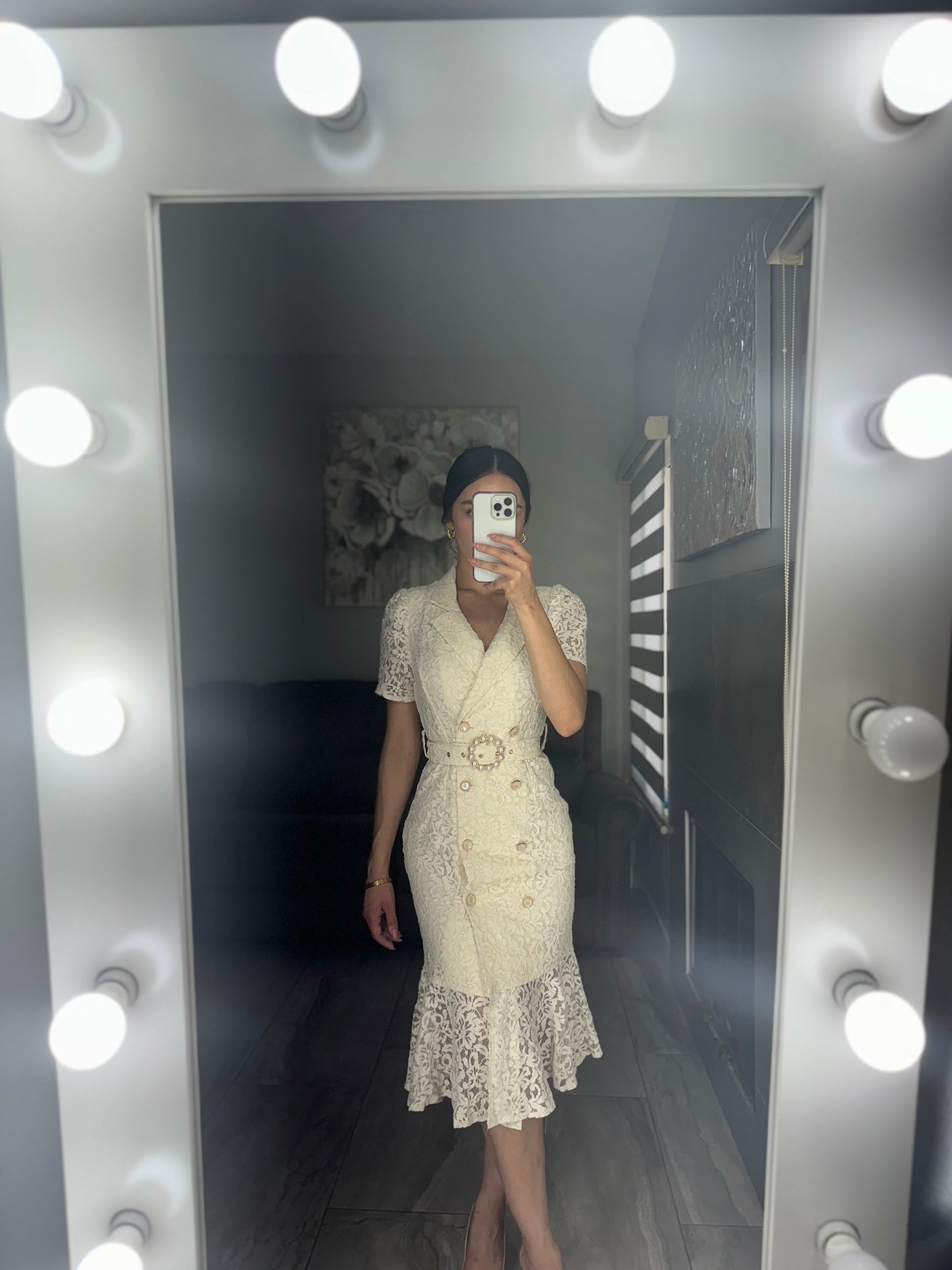 Heavenly Floral Lace Midi Dress