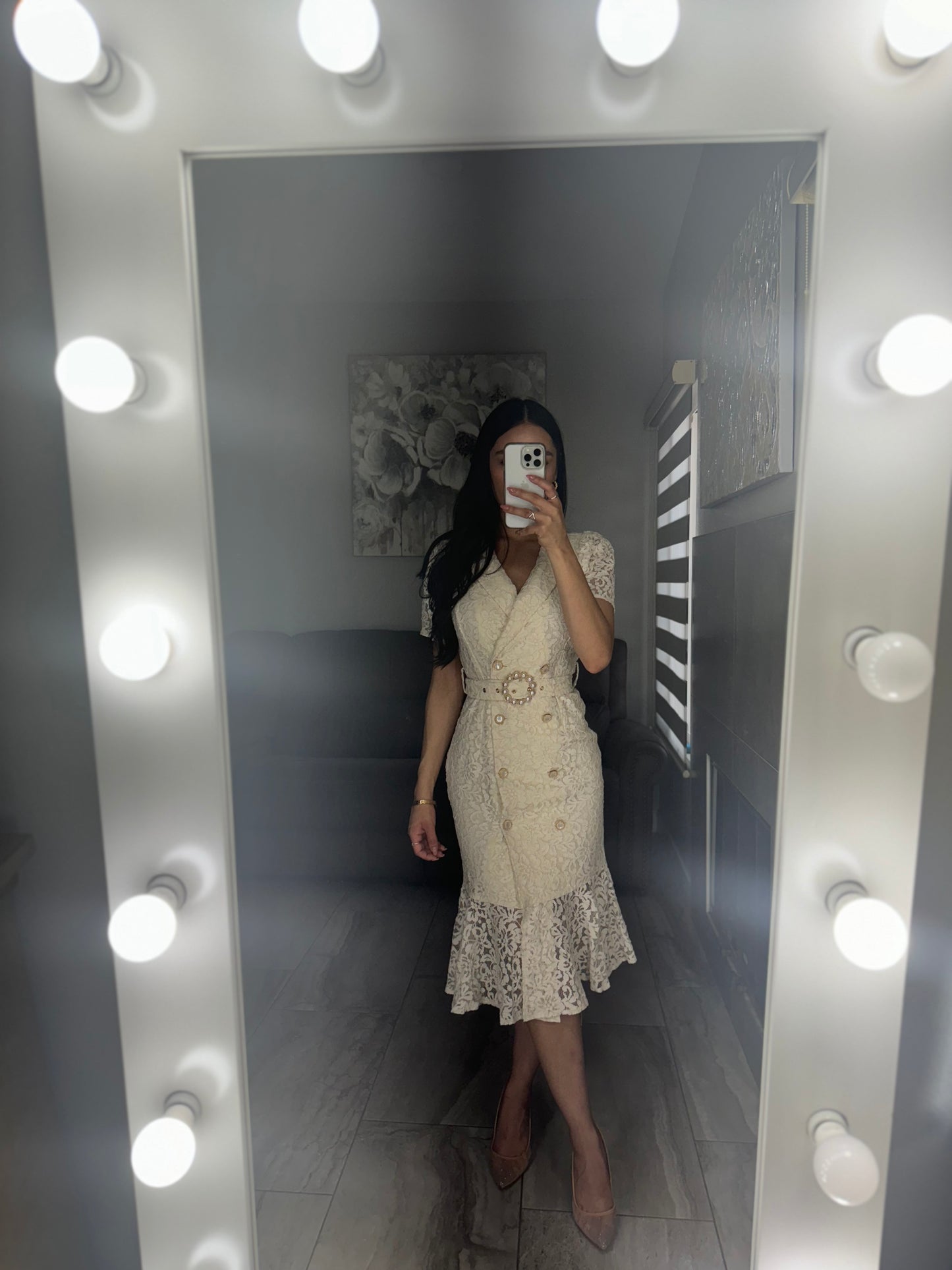 Heavenly Floral Lace Midi Dress